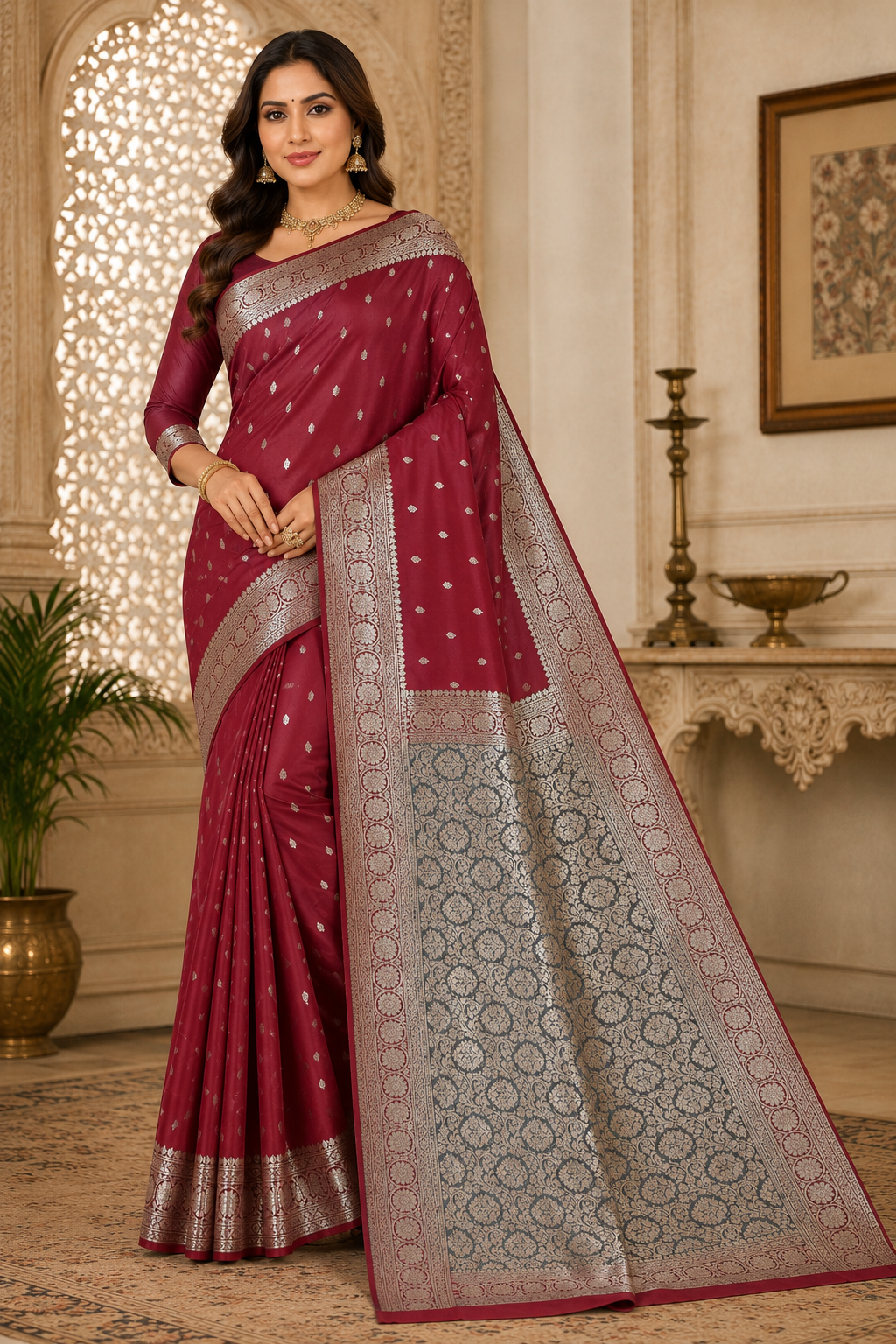 dupion silk saree