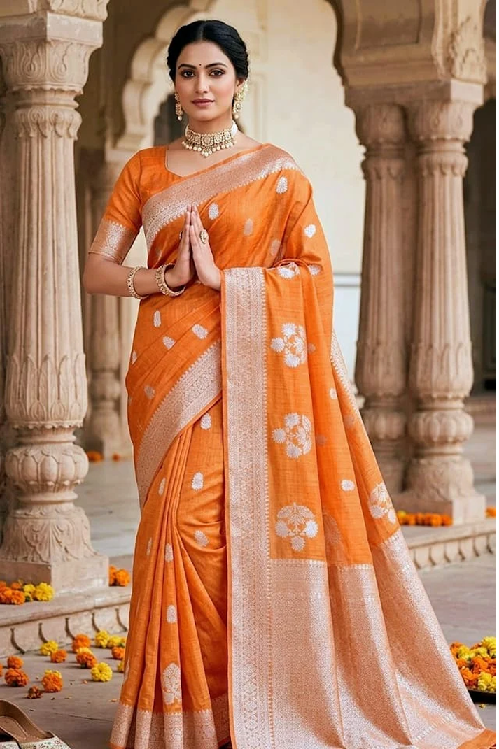 Semi Tussar Silk Saree