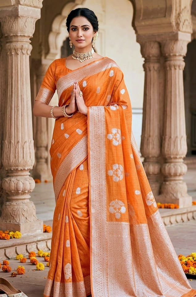 semi tussar silk saree