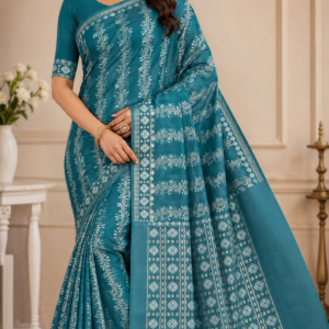green cotton tussar saree