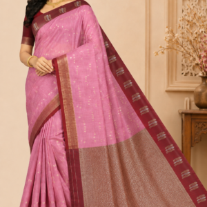 onion pink tussar silk saree
